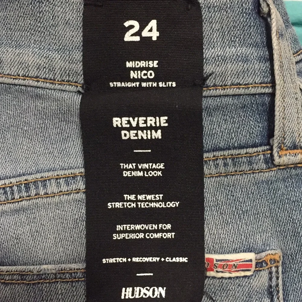 $215 NWT HUDSON jean denim stretch mid rise NICO straight SLIT 31 last few_6
